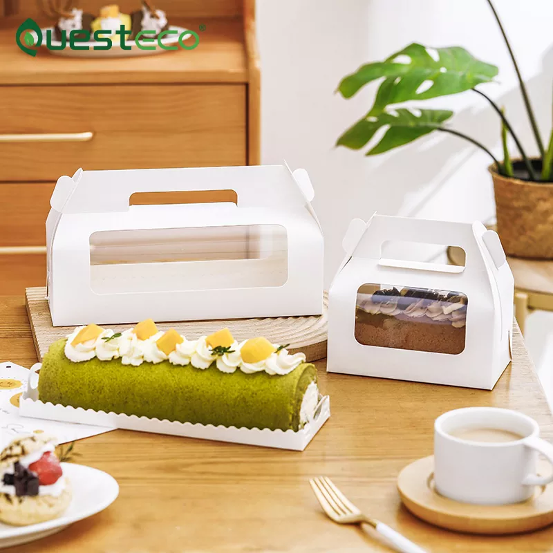 Fogantyús Swiss Roll Cake Box